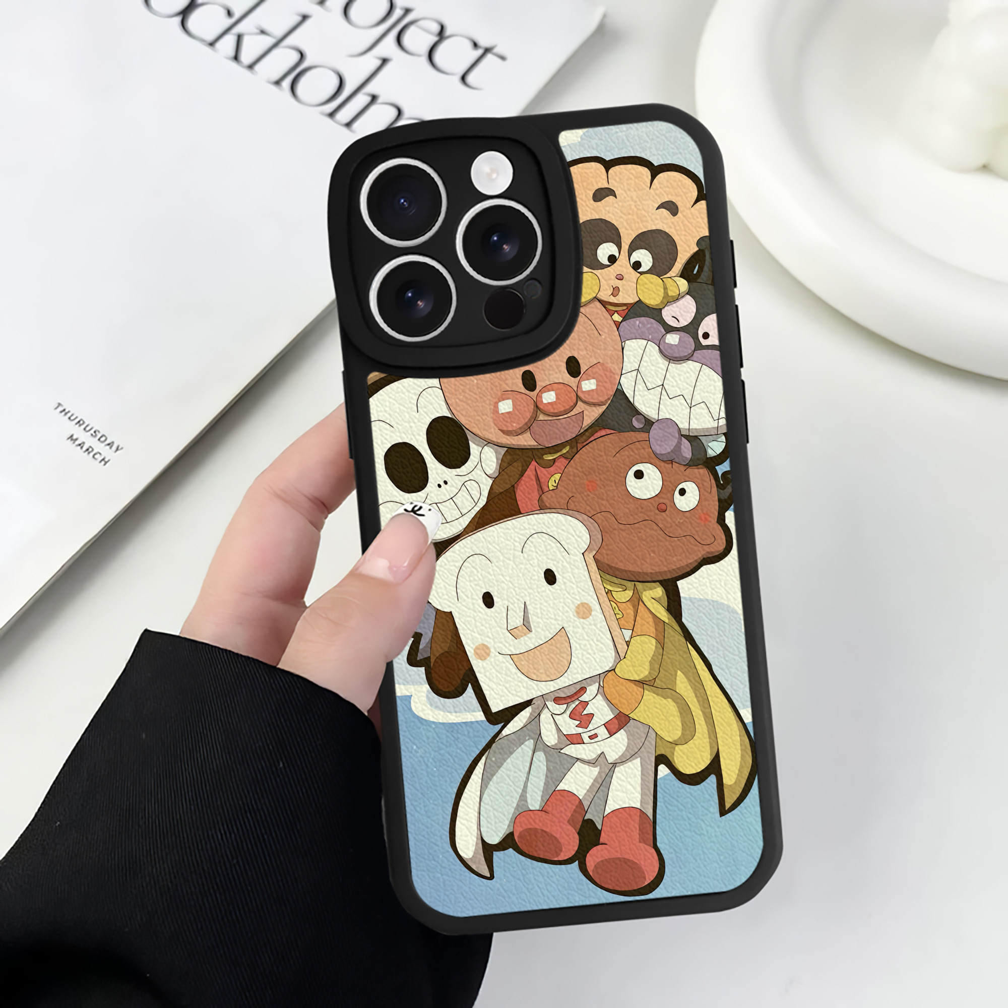 （画像用） アンパンマン Anpanman 【iPhone 16シリーズ対応】シリコンスマホケース（レザー調） 材質：シリコン